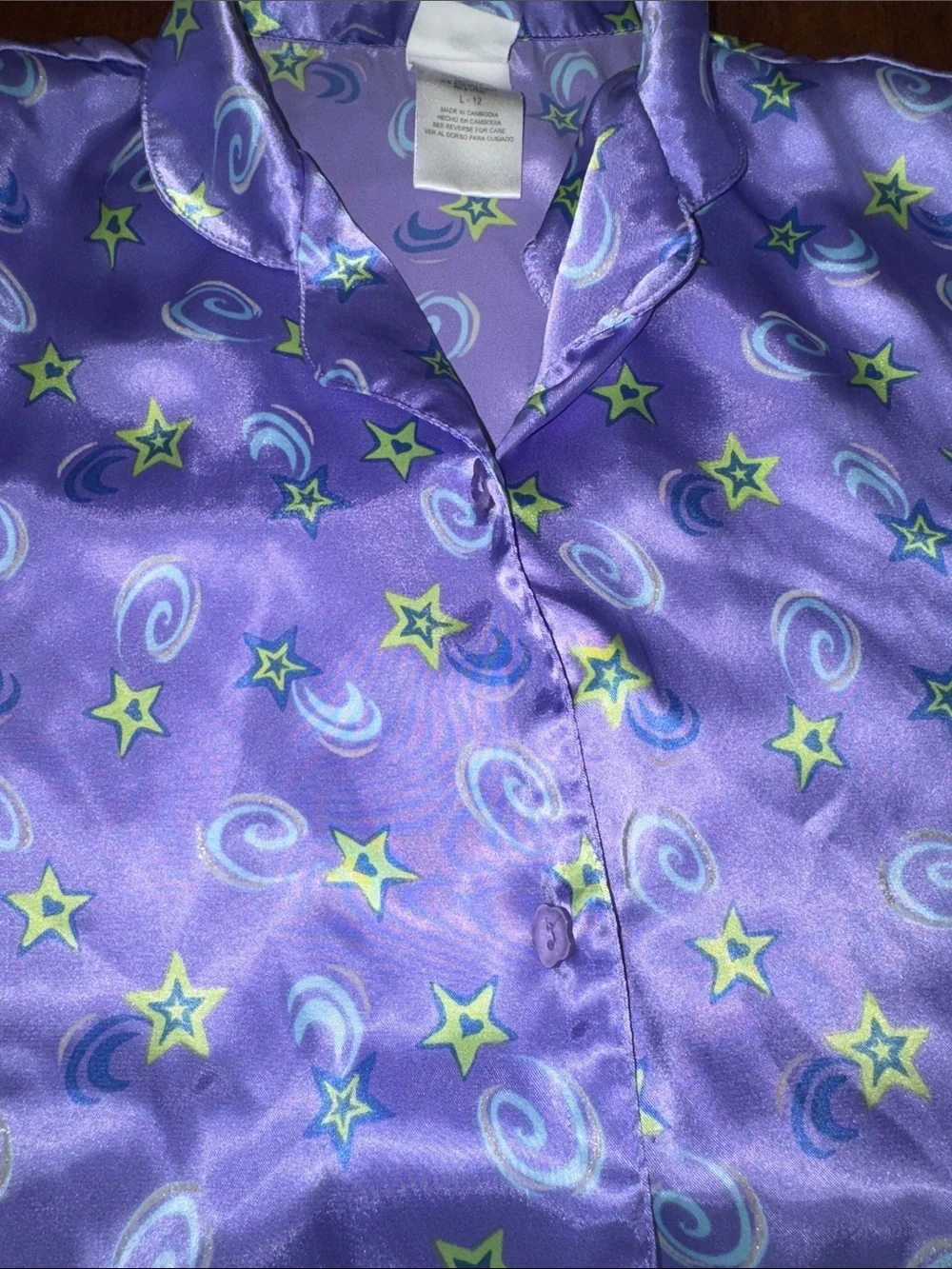 Y2K Xhilaration Kids Purple Star & Moon Pajama Set size L 12
